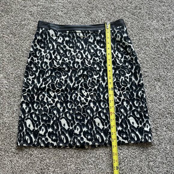 Milly black & cream animal print pencil skirt size 10 - Picture 8 of 9